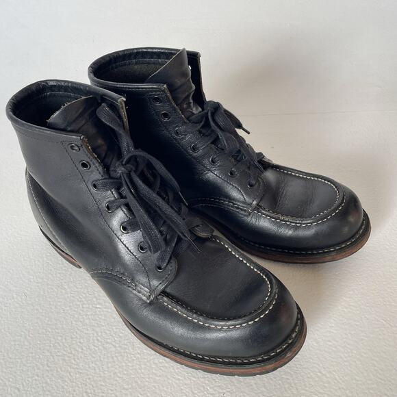 RED WING Beckman 9015 Black Leather Moc Toe Boots / US 8.5 / USA Discontinued main image 10